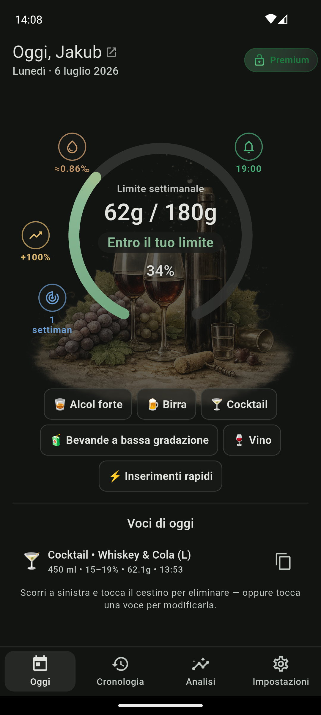 Tema scuro QS AlcoRhythm