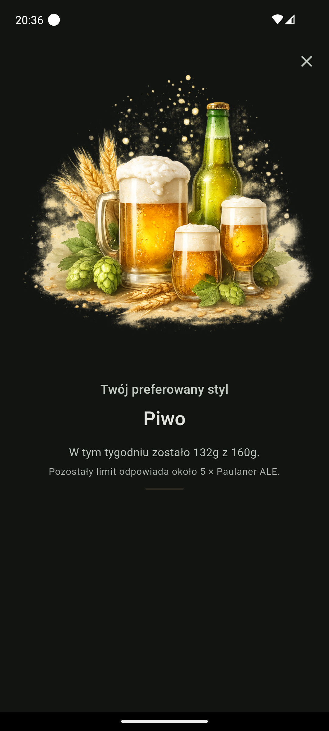 Ekran motywu wizualnego QS AlcoRhythm