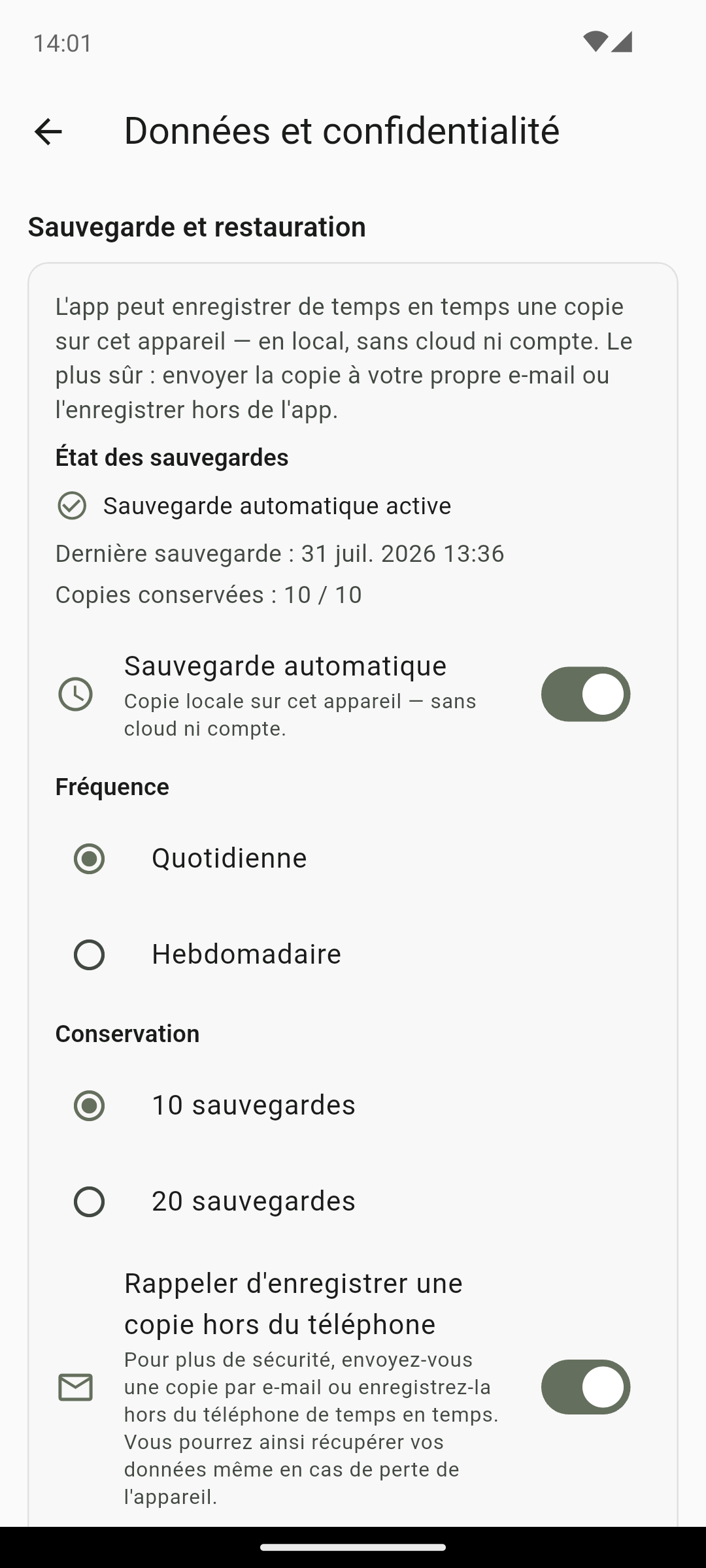 Écran de sauvegarde et restauration QS AlcoRhythm
