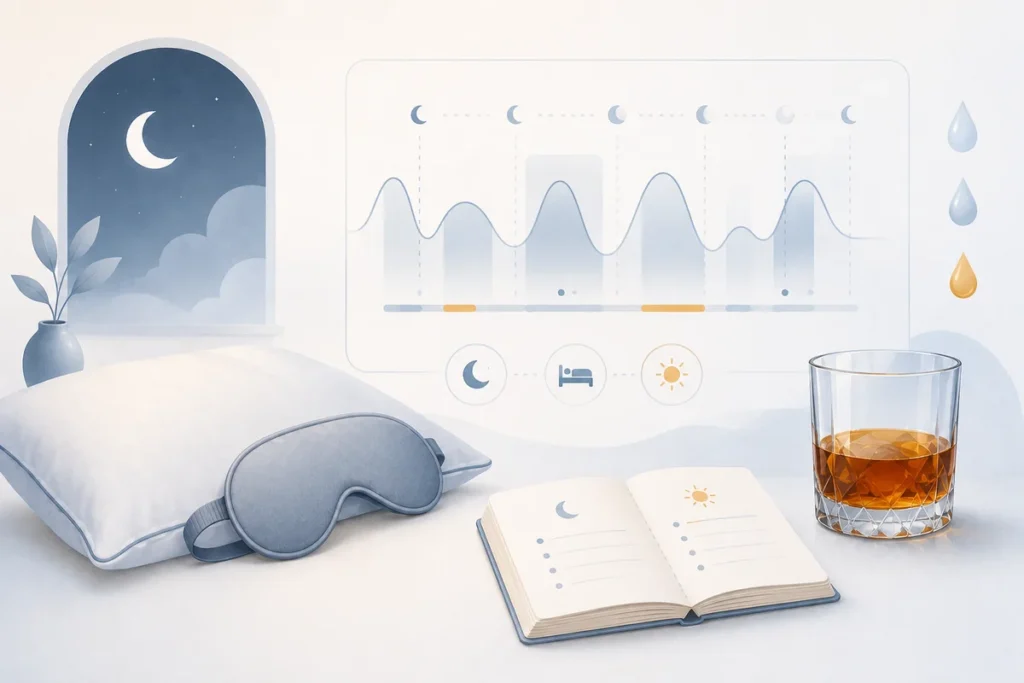 Illustration sur l’observation des liens entre alcool et sommeil
