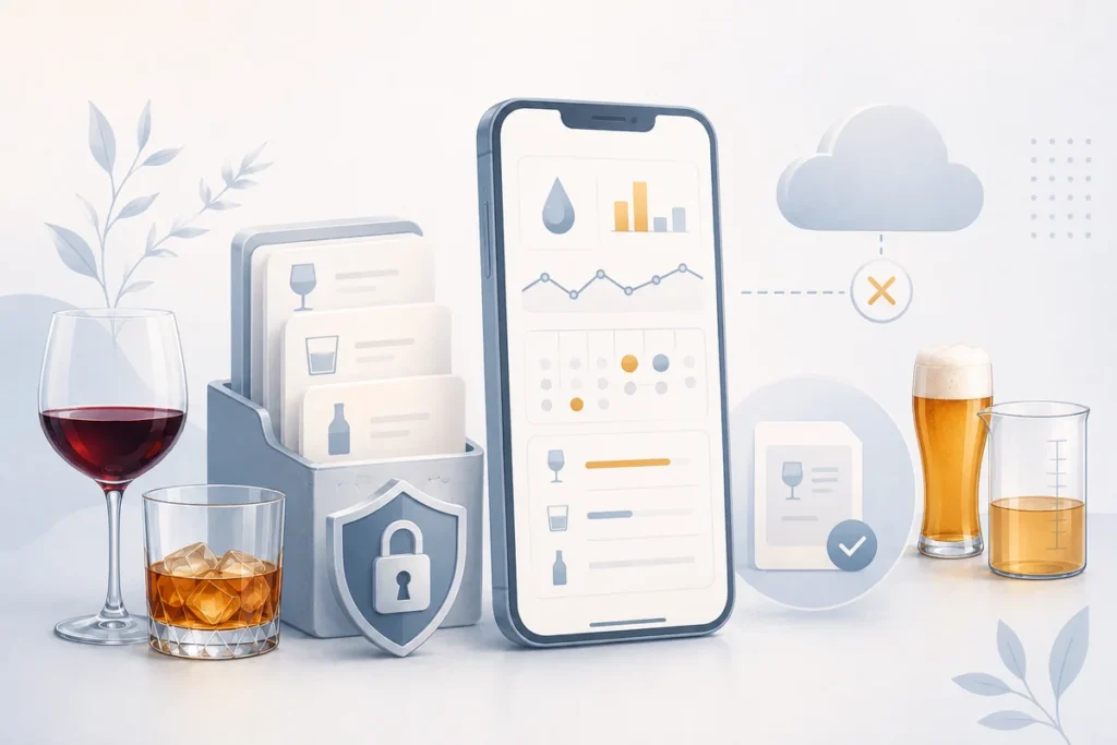 Illustration sur le suivi local de l’alcool sans compte ni cloud