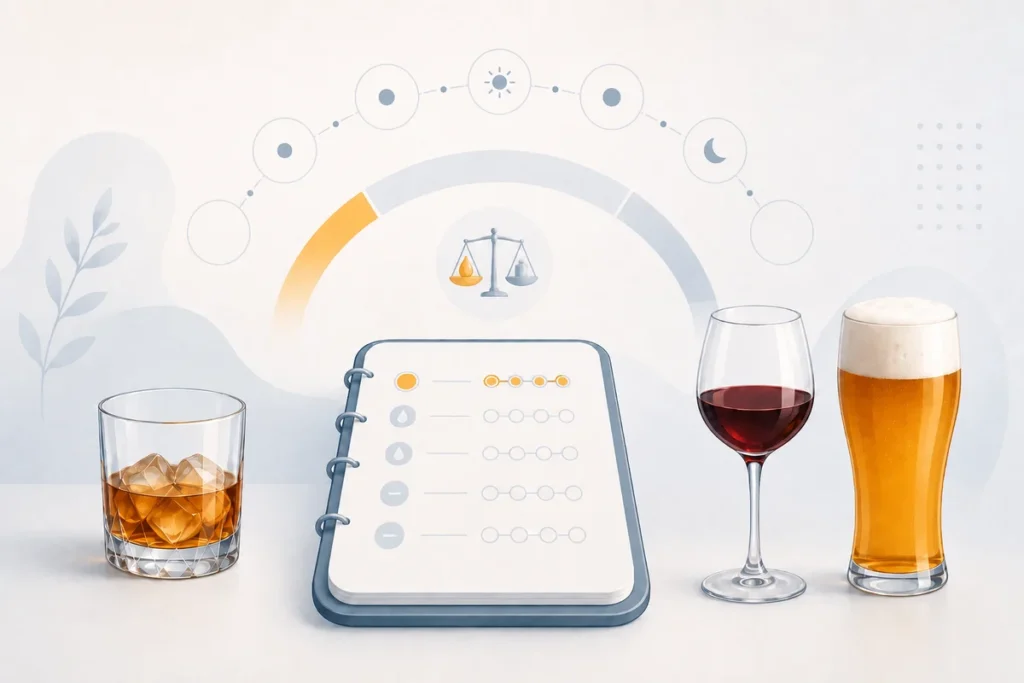 Illustration sur le suivi d’une limite hebdomadaire d’alcool